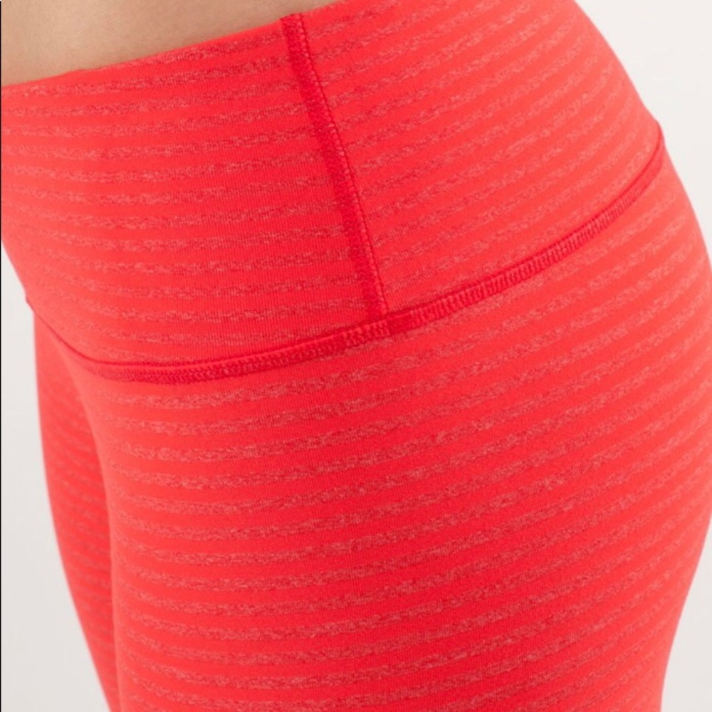Lululemon red stripe wonder under crops